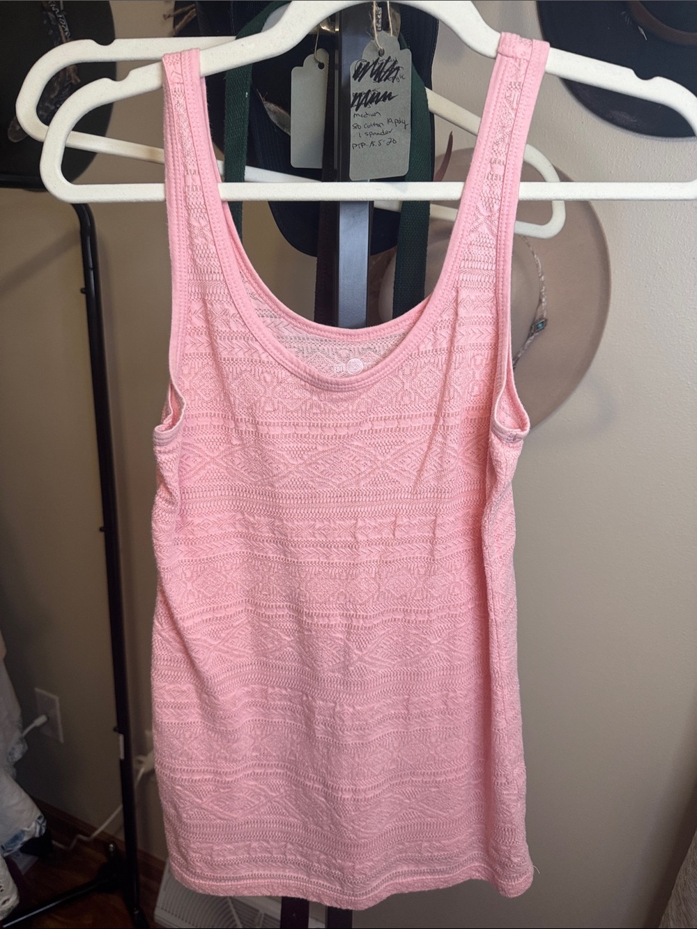 SO Pink Textured Tank Top